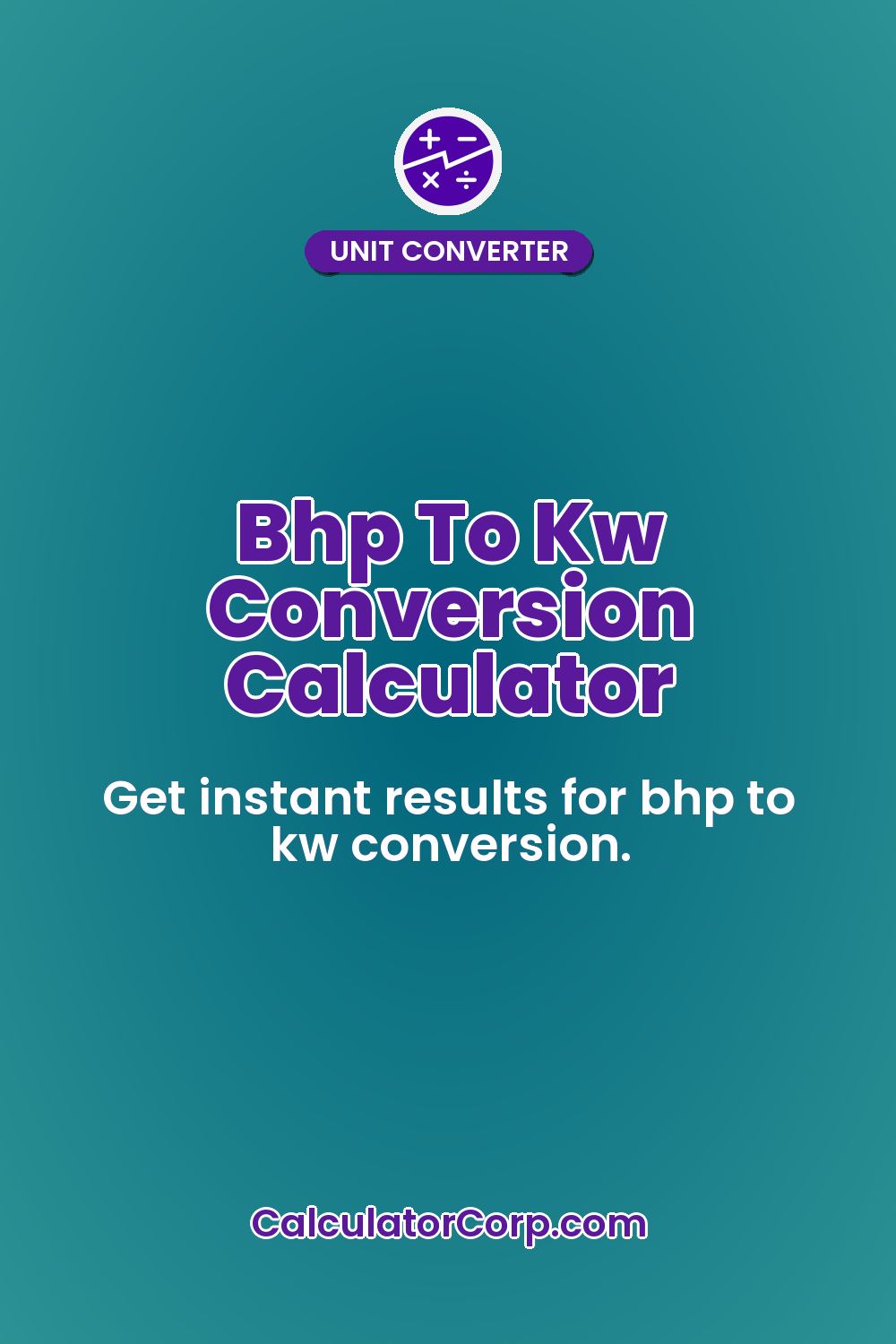 Bhp To Kw Conversion Calculator