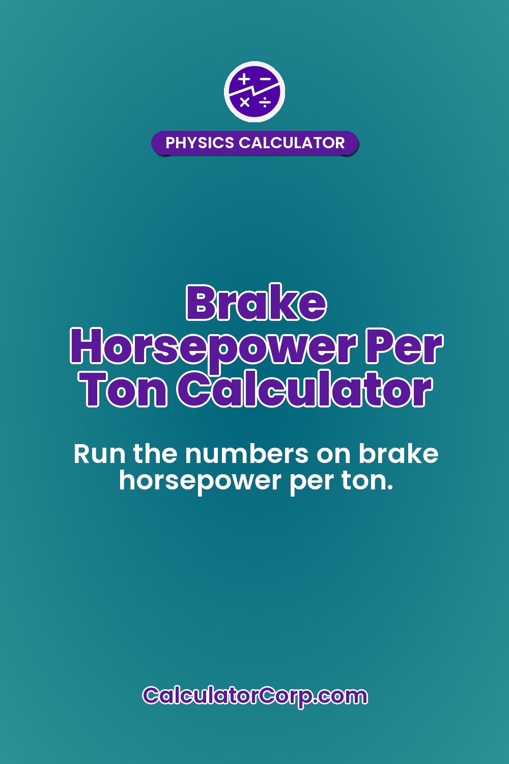 Brake Horsepower Per Ton Calculator
