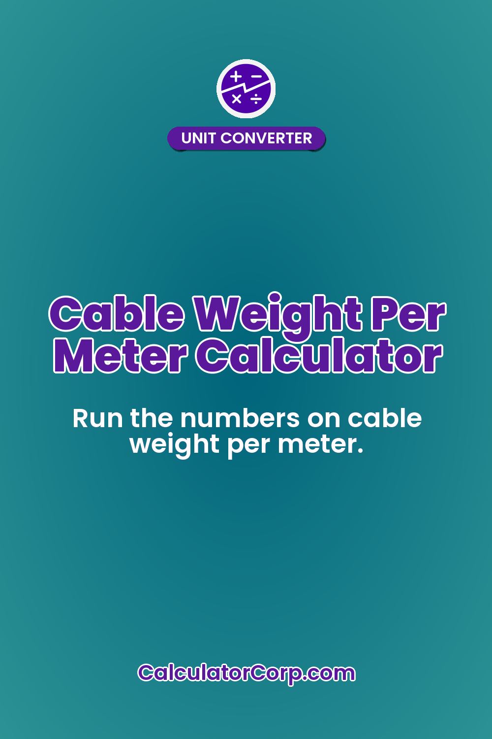 Cable Weight Per Meter Calculator