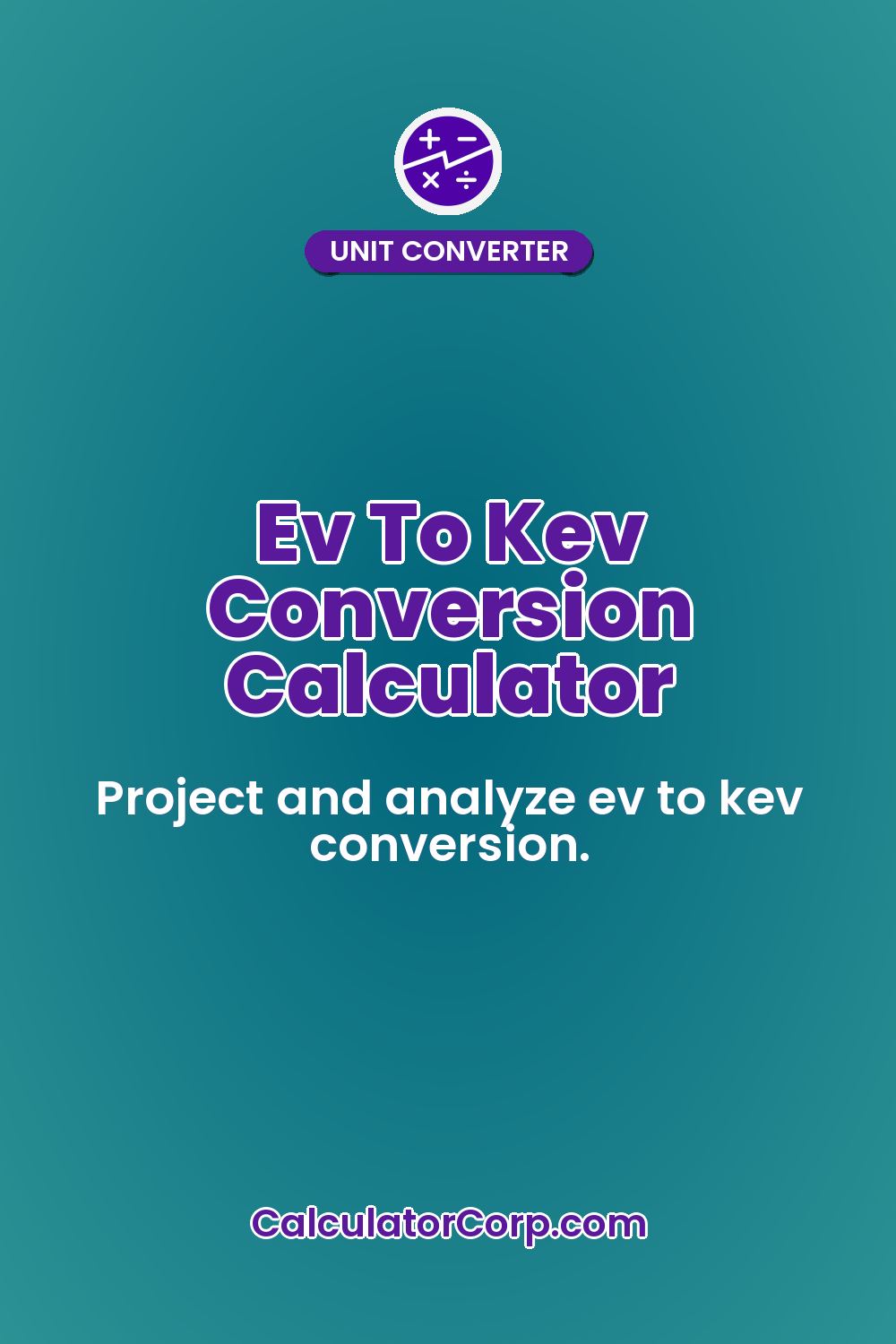 Ev To Kev Conversion Calculator