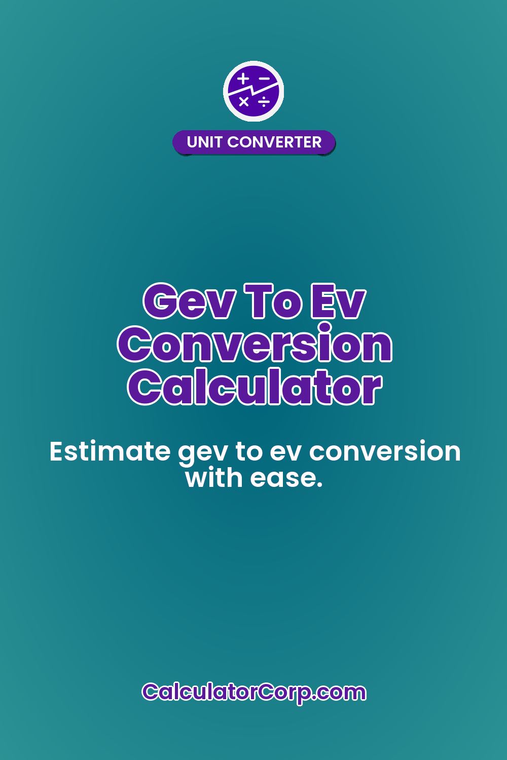 Gev To Ev Conversion Calculator
