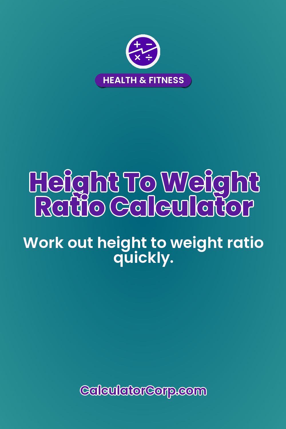 Height To Weight Ratio Calculator