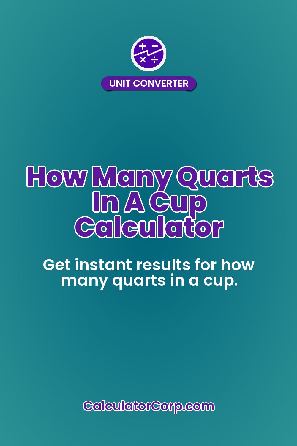 How Many Quarts In A Cup Calculator