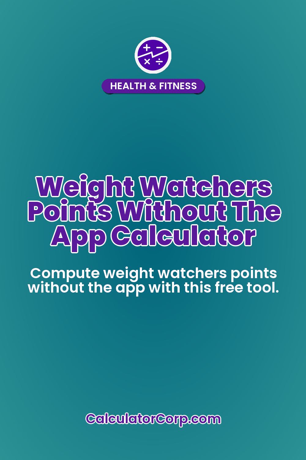 Weight Watchers Points Without The App Calculator