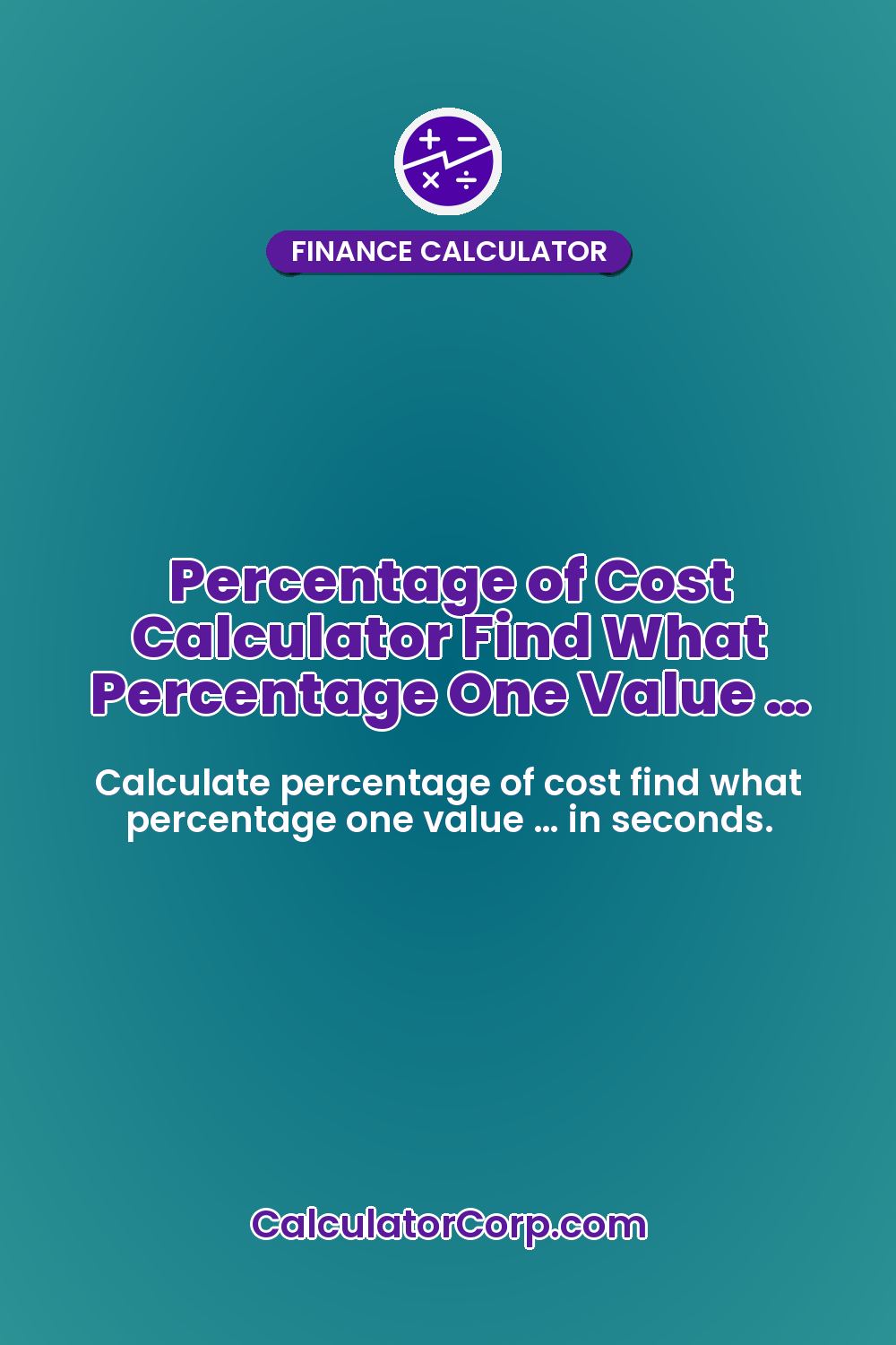 Percentage of Cost Calculator Find What Percentage One Value …