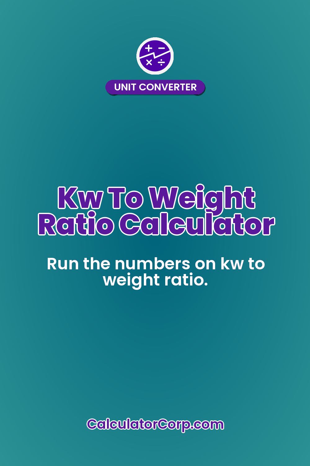Kw To Weight Ratio Calculator